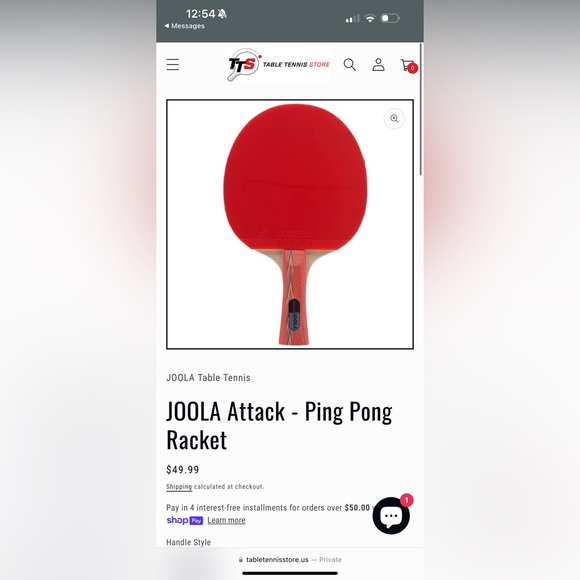 Joola Attack - Ping Pong Racket - Picture 1 of 4